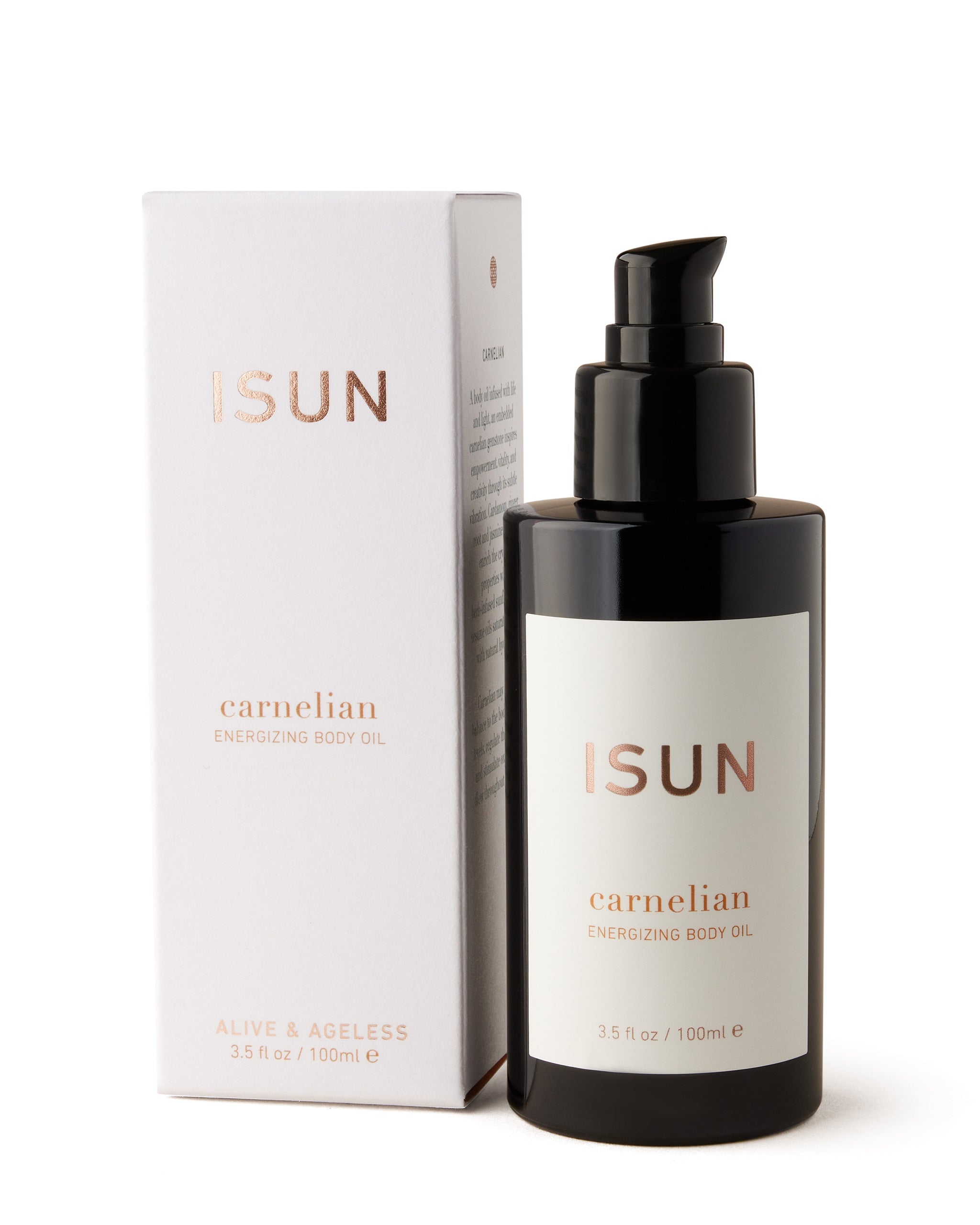 ISUN Carnelian Energizing Body Oil 100ml with packaging
