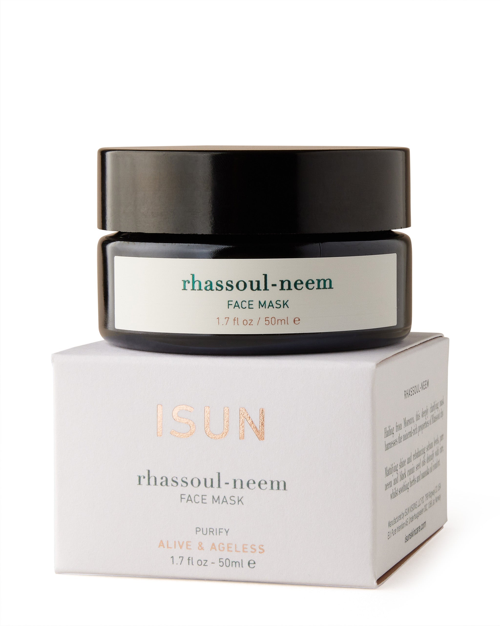 ISUN Rhassoul Neem Face Mask 50ml with packaging