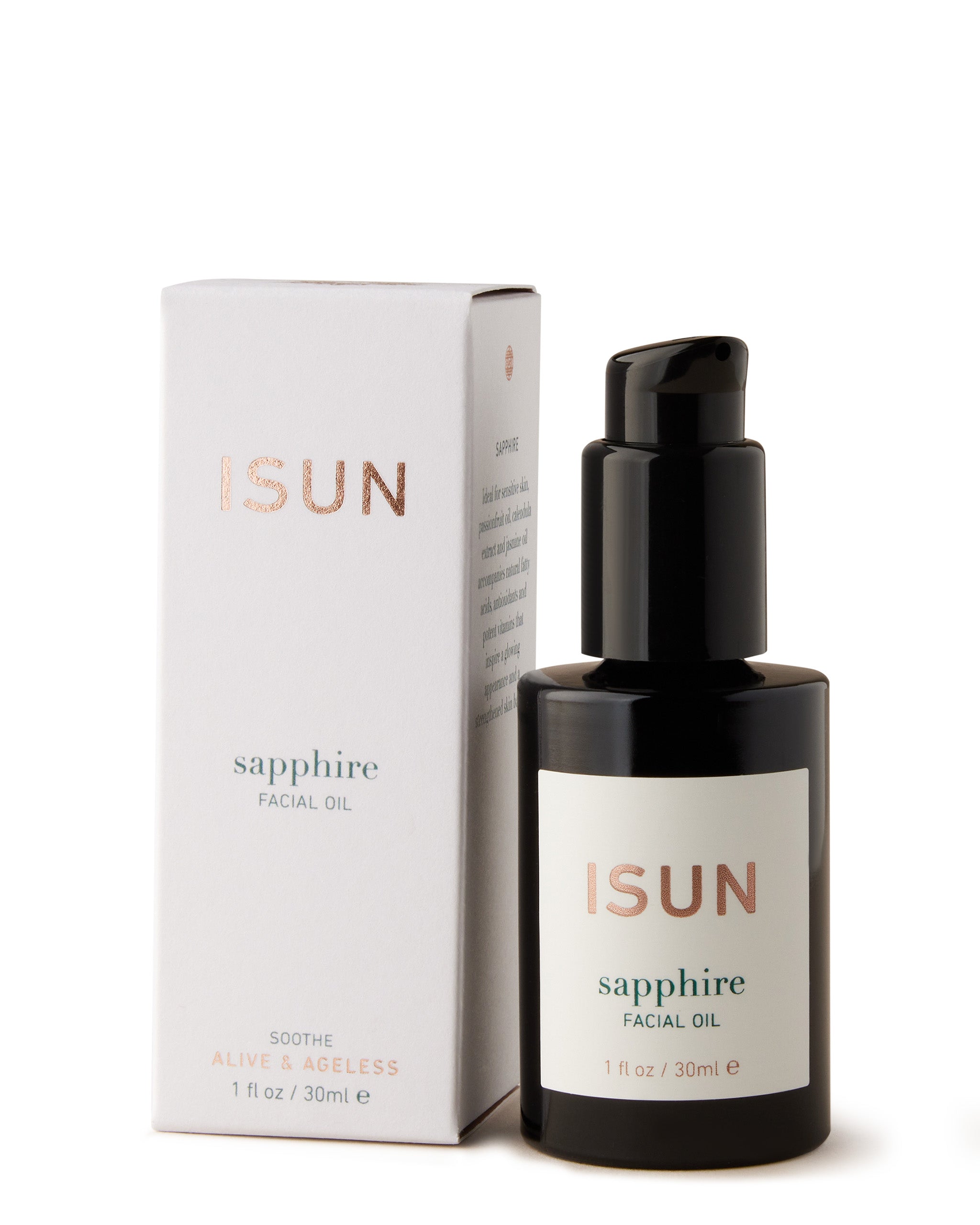 ISUN Sapphire Facial Oil 30ml with packaging