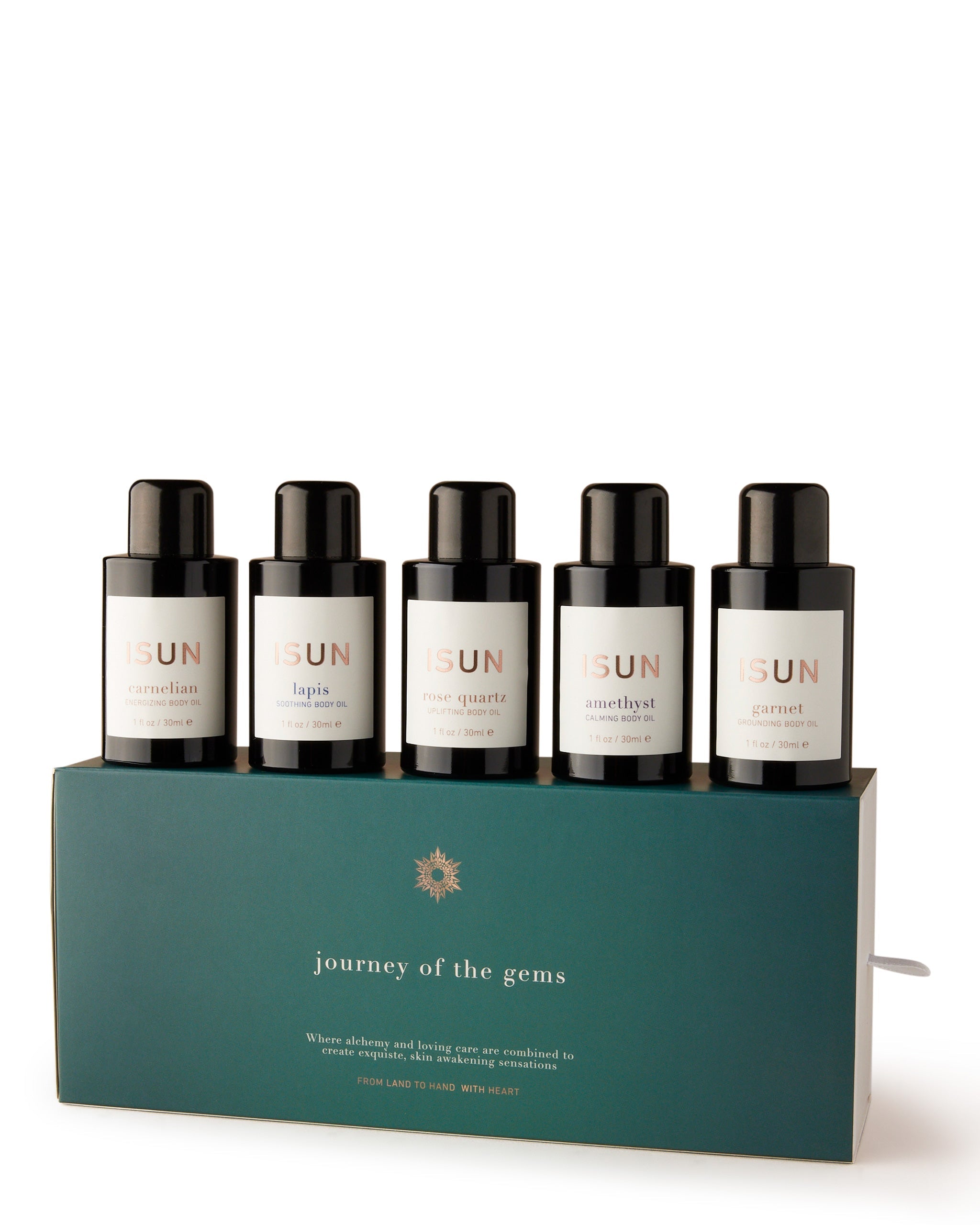 ISUN Gesmtone Body Oil Gift Set Box and Bottles